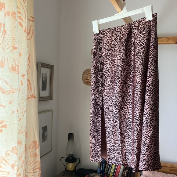 Victoria's Secret Dresses & Skirts - Silky pink leopard print midi